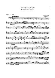 Symphony No.45 in F Sharp Minor 'Farewell', Hob.I/45: Cello and double bass part by Joseph Haydn