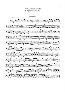 Symphony No.82 in C Major 'The Bear', Hob.I/82: Cello part by Joseph Haydn