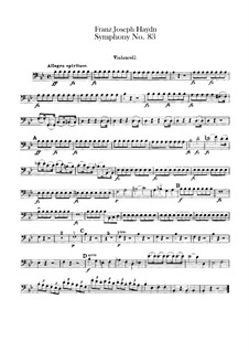 Symphony No.83 in G Minor 'The Hen', Hob.I/83: Cello part by Joseph Haydn