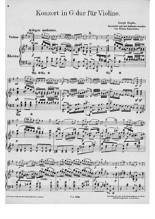 Concerto for Violin and Orchestra No.4 in G Major, Hob.VIIa/4: Version for violin and piano by Joseph Haydn