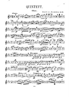 Quintet for Piano and Winds, Op.43: Oboe part by Heinrich von Herzogenberg