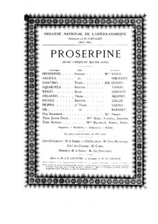 Proserpine: Piano-vocal score by Camille Saint-Saëns