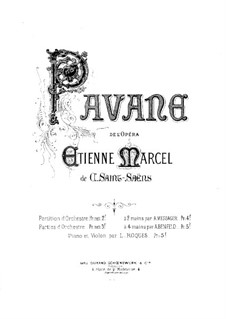 Etienne Marcel: Pavana, for Violin and Piano by Camille Saint-Saëns