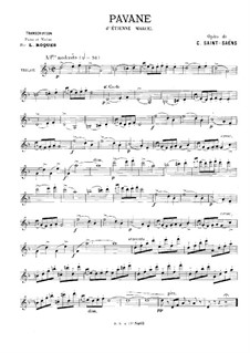 Etienne Marcel: Pavana, for Violin and Piano – Violin Part by Camille Saint-Saëns