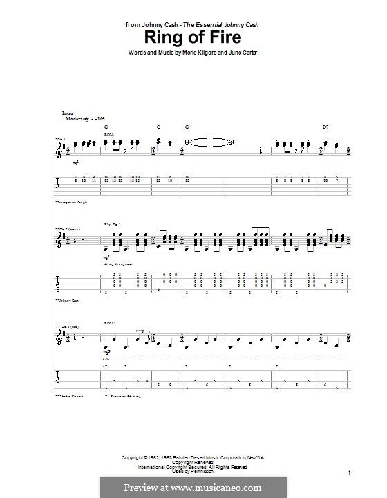 Ring of Fire: For guitar with tab by June Carter, Merle Kilgore