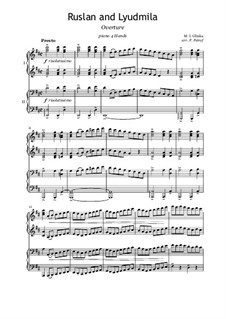 Overture: For piano four hands by Mikhail Glinka