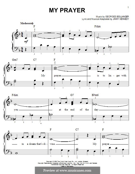 My Prayer (The Platters): For piano by Georges Boulanger