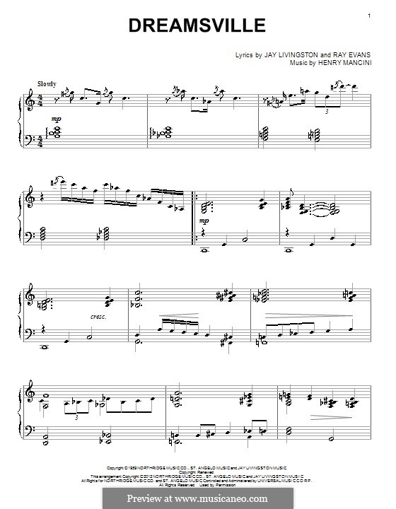 Dreamsville: For piano by Henry Mancini