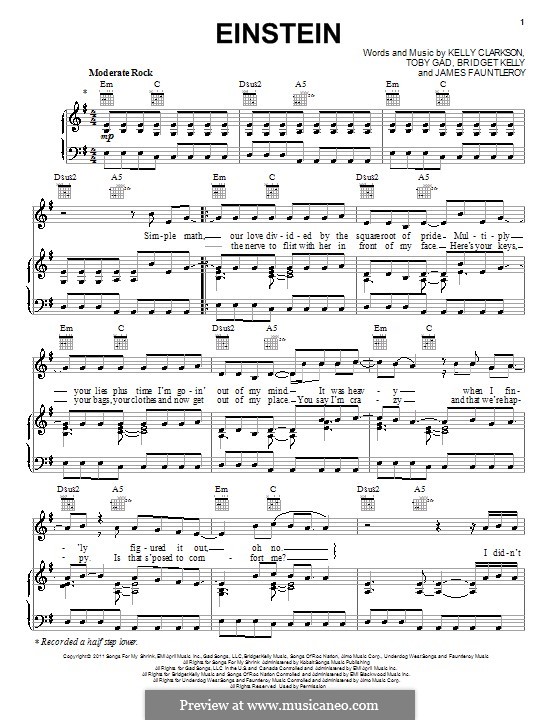 Einstein: For voice and piano (or guitar) by James Fauntleroy II, Kelly Clarkson, Tobias Gad, Bridget Kelly