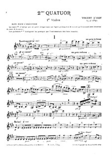 String Quartet No.2 in E Major, Op.45: Parts by Vincent d' Indy