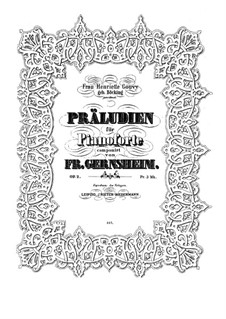 Six Preludes, Op.2: For piano by Friedrich Gernsheim