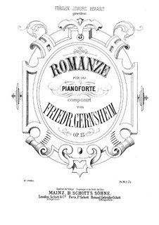 Romance for Piano, Op.15: Romance for Piano by Friedrich Gernsheim