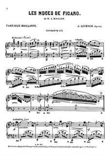 Fantasia on Themes from 'The Marriage of Figaro' by Mozart, Op.101: For piano by Joseph Leybach