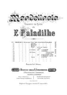 Fantasia on Melody 'Mandolinata' by E. Paladilhe, Op.130: For piano four hands by Joseph Leybach