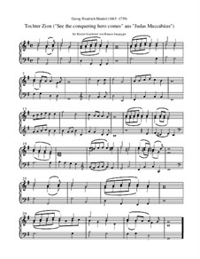 Des Herrn Einzug (Tochter Zion): Leichte Klavierversion by Georg Friedrich Händel