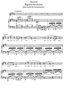 Lucia di Lammermoor: Regnava nel silenzio, for voice and piano by Gaetano Donizetti