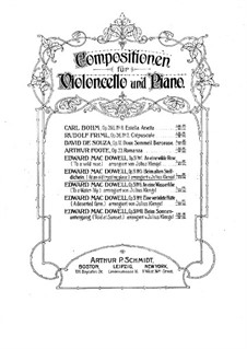 No.3 At an Old Trysting-Place: For cello and piano – score, solo part by Edward MacDowell