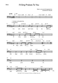 I'll Sing Praises To You: Bass part by Carolanne B. McLean