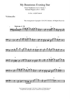 O Star of Eve: For cello and piano by Richard Wagner