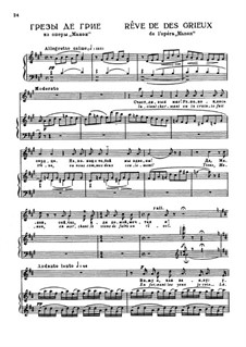 Manon: En fermant les yeux je vois, for vocie and piano by Jules Massenet