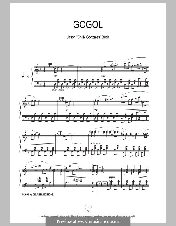 Gogol: For piano by Chilly Gonzales