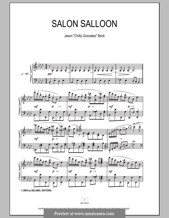 Salon Salloon: For piano by Chilly Gonzales