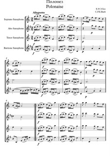 Polonaise: Version for four saxophones by Carl Philipp Emanuel Bach