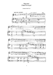 Chant Provençal: Piano-vocal score by Jules Massenet
