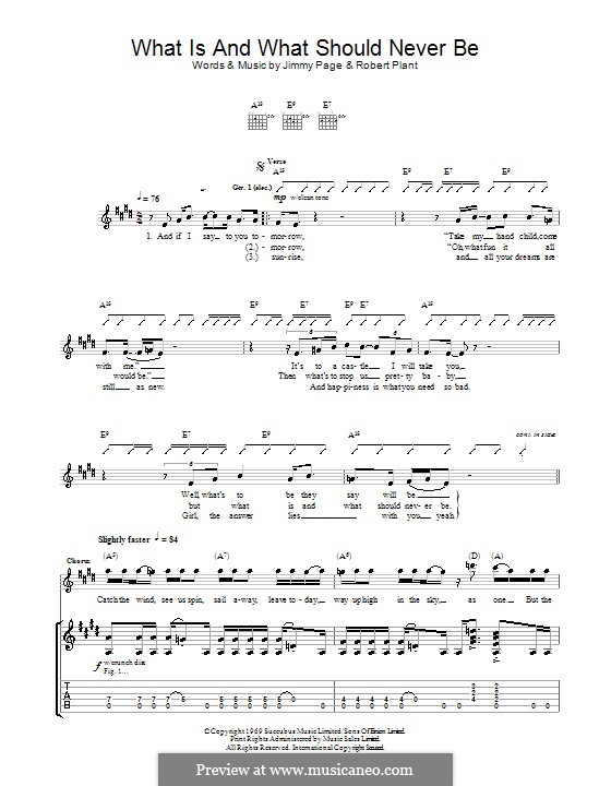 What Is and What Should Never Be (Led Zeppelin) by J. Page, R. Plant on