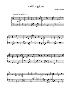Auld Lang Syne: For piano by Unknown (works before 1850)