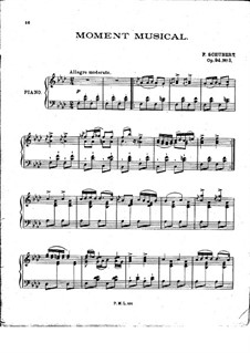 Six Musical Moments, D.780 Op.94: Musical moment No.3 for piano by Franz Schubert