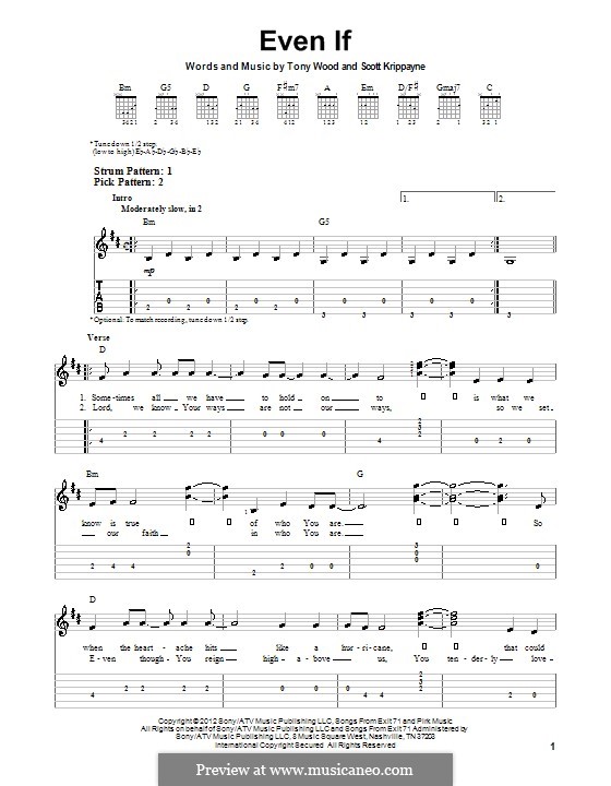 Even If (Kutless): For guitar with tab by Scott Krippayne, Tony Wood