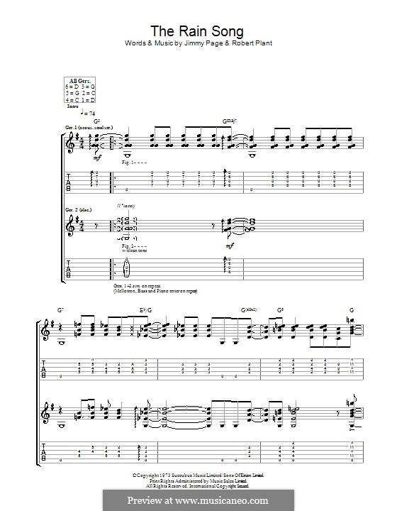 The Rain Song (Led Zeppelin): For guitar with tab by Jimmy Page, Robert Plant