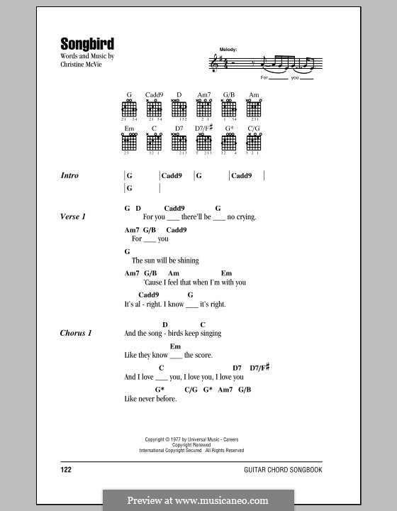 Songbird (Fleetwood Mac): Lyrics and chords by Christine McVie