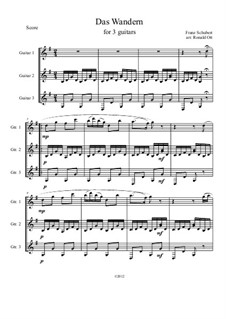 No.1 Das Wandern (Wandering): For three guitars by Franz Schubert
