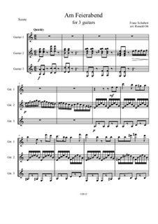 No.5 Am Feierabend (Rest at the End of the Day): For three guitars by Franz Schubert