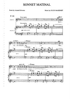 Sonnet matinal: For medium voice and piano by Jules Massenet