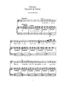 Souvenir de Venise: For high voice and piano by Jules Massenet