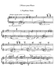 Two Pieces for Piano: No.1 Papillons Noirs (Black Butterflies) by Jules Massenet