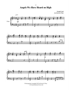Angels We Have Heard on High: For piano by Unknown (works before 1850)