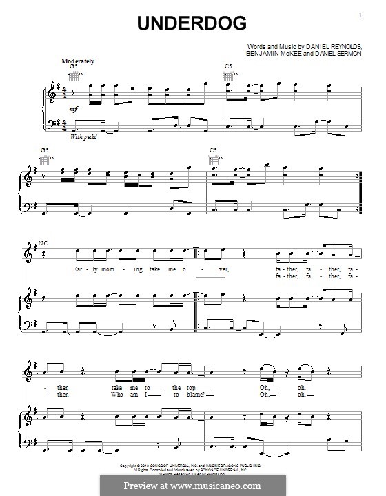 Underdog Imagine Dragons By B Mckee D Reynolds D Sermon On Musicaneo Underdog Imagine Dragons By B Mckee D Reynolds D Sermon On Musicaneo