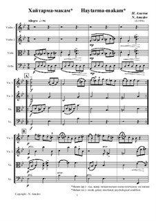 Haytarma-makam for Quartet: Score by Nazim Amedov