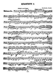 String Quartet No.1 in E Flat Major, Op.12: Cello part by Felix Mendelssohn-Bartholdy