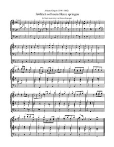 Fröhlich soll mein Herze springen: Orgel-Transkription by Johann Crüger