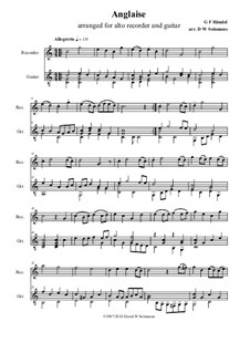 Anglaise: For recorder and guitar by Georg Friedrich Händel