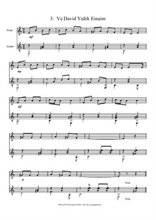 Eight Jewish Melodies: Ve David Yafeh Einaim, for flute and guitar by folklore