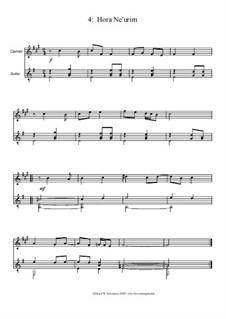 Eight Jewish Melodies: Hora Ne'urim, for clarinet and guitar by folklore
