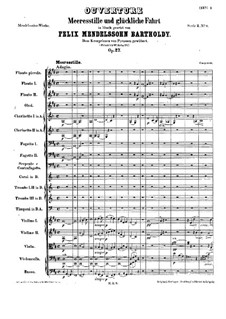 Meeresstille und glückliche Fahrt (Calm Sea and Prosperous Voyage), Op.27: Full score by Felix Mendelssohn-Bartholdy