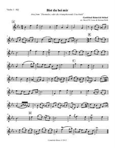 Bist du bei mir: Version for string quartet – parts by Gottfried Heinrich Stölzel