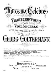 Six Songs, Op.34: No.2 Auf flügeln des gesanges (On Wings of Song), for cello and piano by Felix Mendelssohn-Bartholdy